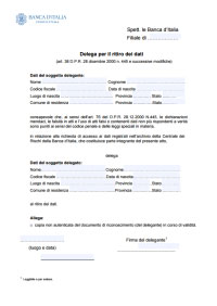 Modulistica delega richiesta dati Banca Italia Centrale Rischi